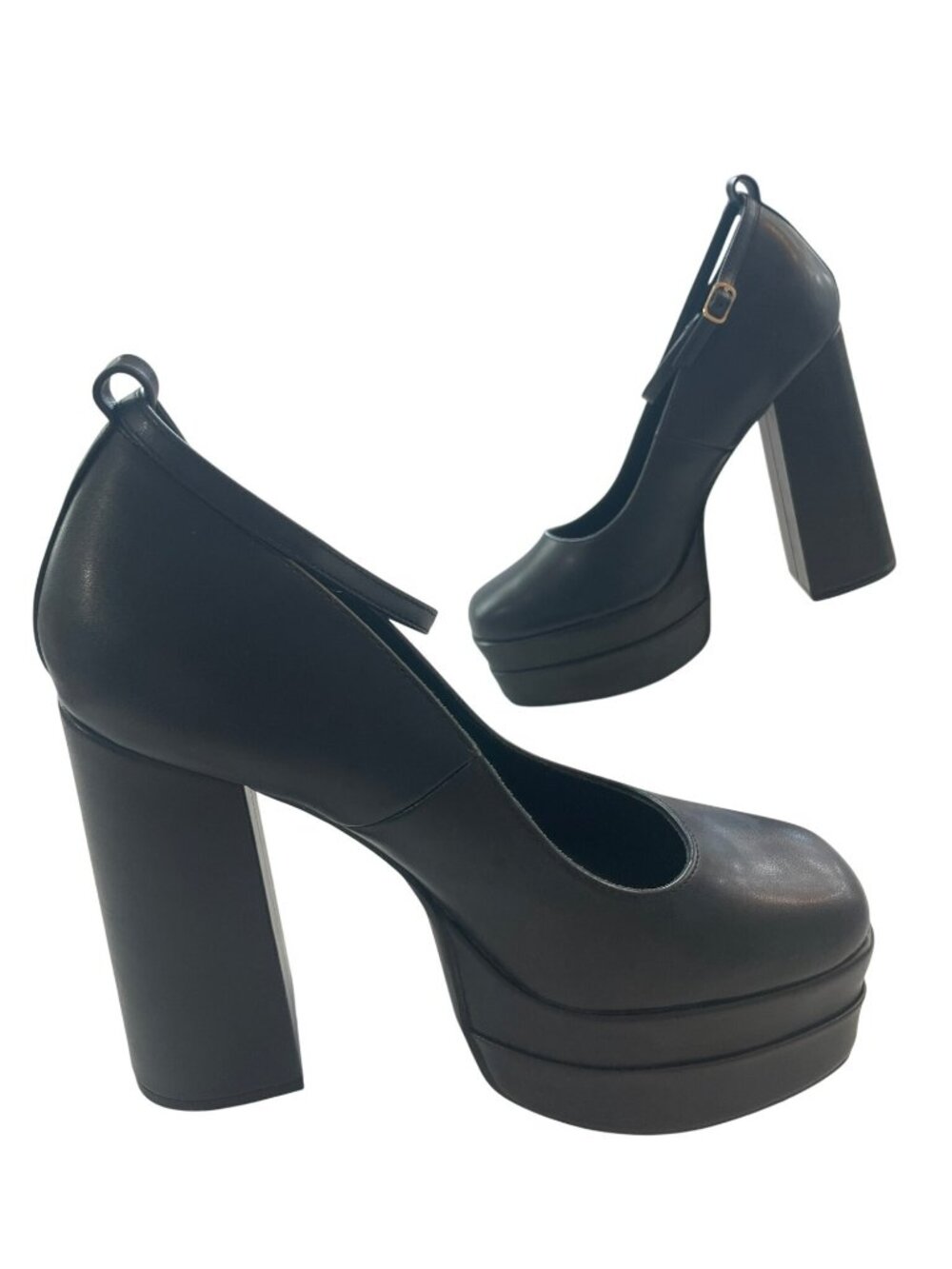 Dream Pairs Black Platform Block Heels Ankle Strap Blocky Women's Size US 11 NIB - Picture 2 of 12